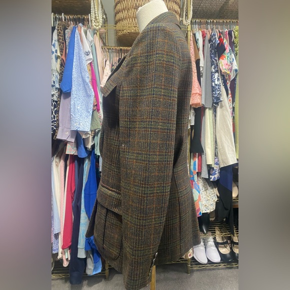 Ralph Lauren Brown Plaid Lambs Wool Blazer - Picture 3 of 14